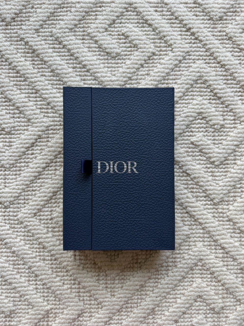 Dior Deep Blue Textured Presentation Box with Silver Logo